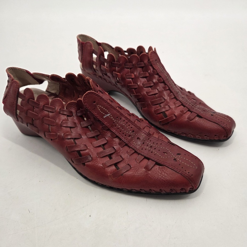 Pikolinos Romana Sandals Shoes Womens Size 7.5-8 US 38 EU Red Leather Comfort